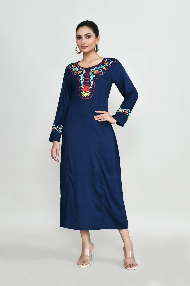 Joban Fashion Blue Rayon Tunic | Grocsy