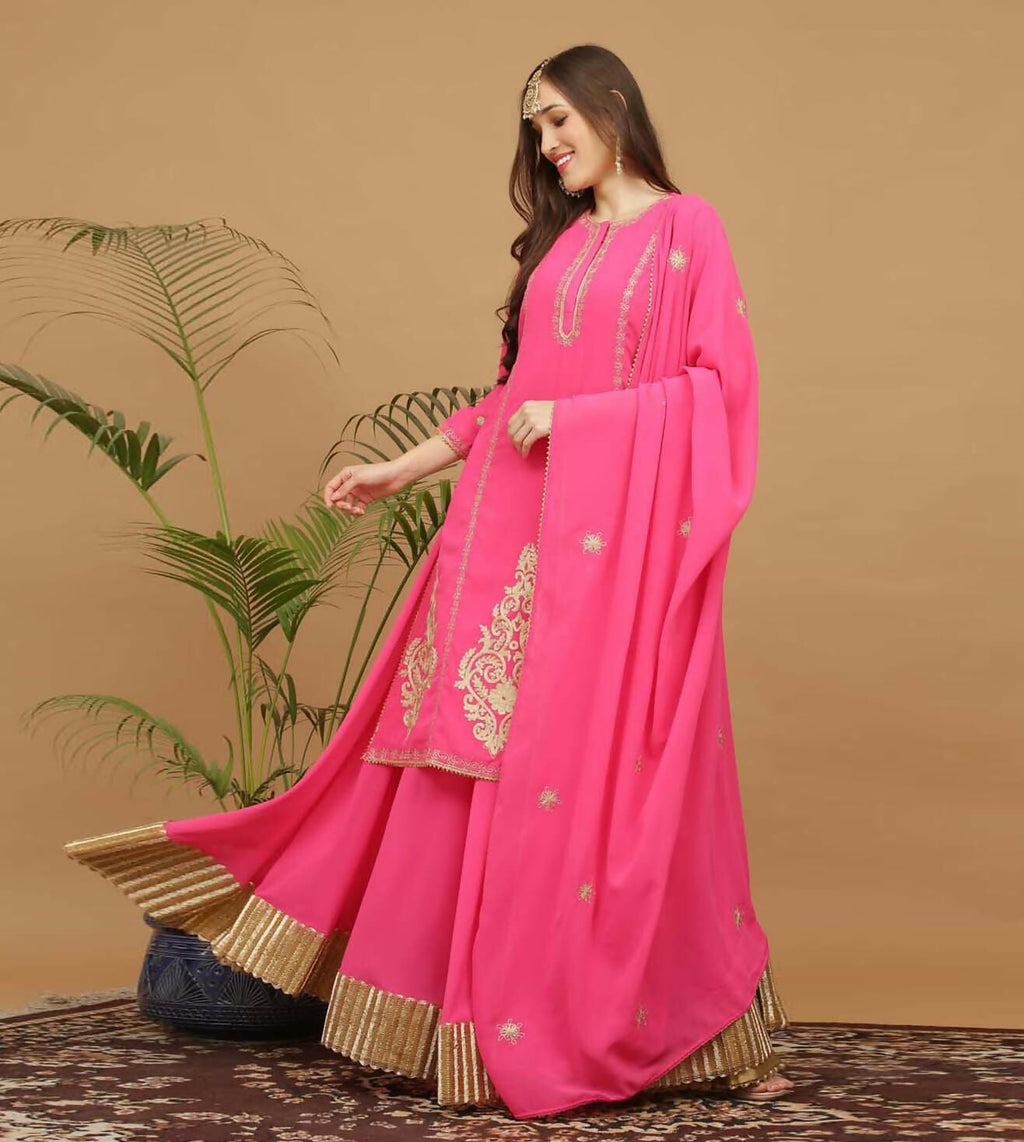Joban Fashion Pink Georgette Lehenga Set | Grocsy