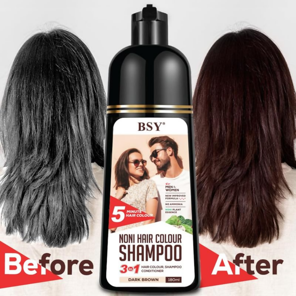 Bsy 5-Min 3 IN 1 Natural Hair colour shampoo - Brown | Grocsy