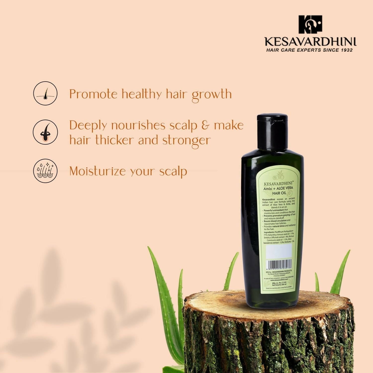 Kesavardhini Aloe Vera Amla Oil | Grocsy