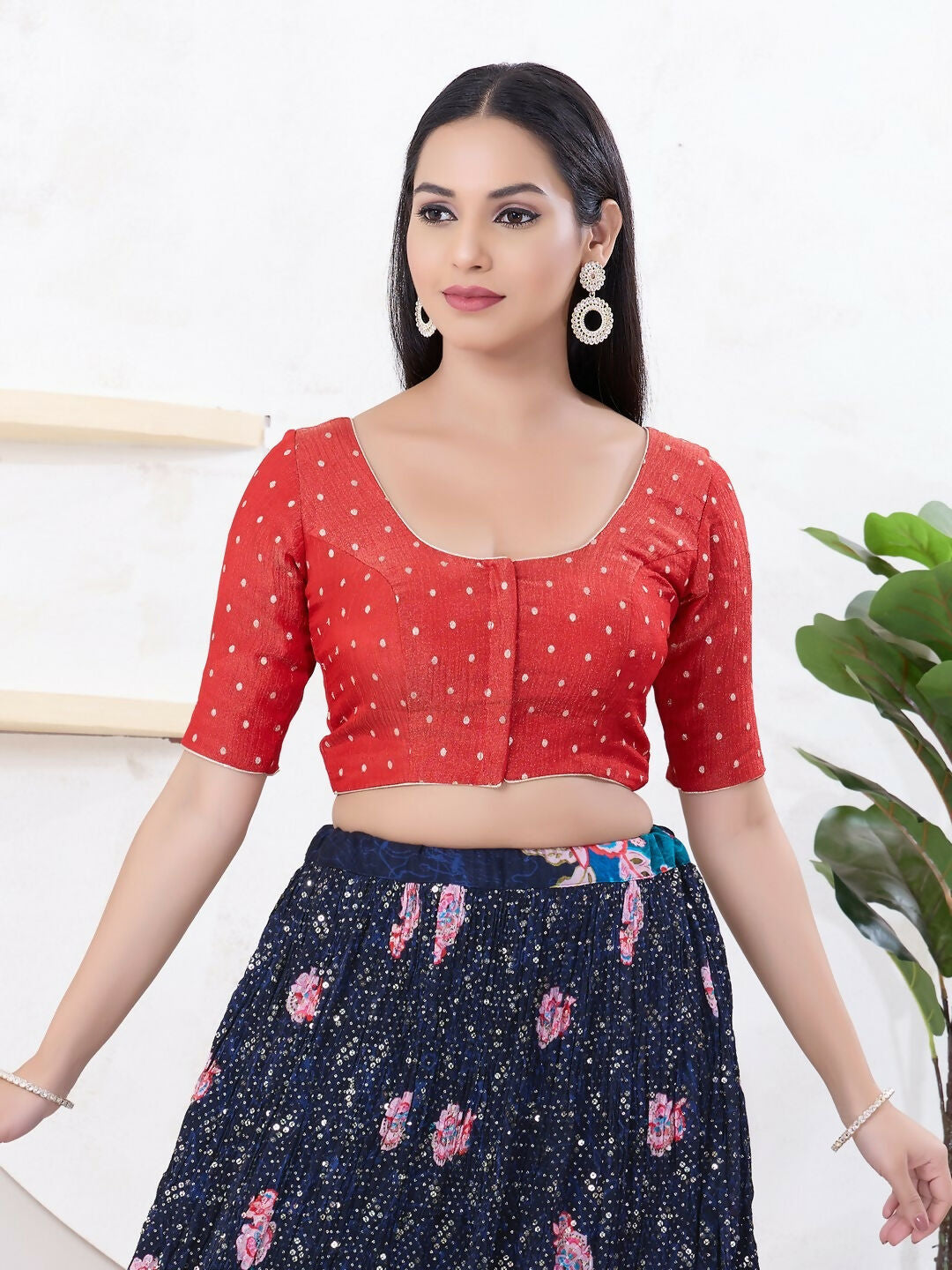Joban Fashion Pink Tissue Elbow Sleeveless Front Open Blouse | Grocsy