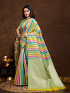 Vedant Vastram Jacquard Work Fancy Bollywood Saree - Pista | Grocsy