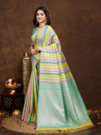 Vedant Vastram Jacquard Work Fancy Bollywood Saree - Seegreen | Grocsy