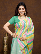 Vedant Vastram Jacquard Work Fancy Bollywood Saree - Seegreen | Grocsy