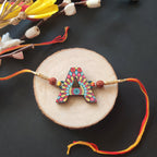 Indianvibez Alphabet A Wooden Rakhi - Kids Rakhi | Grocsy