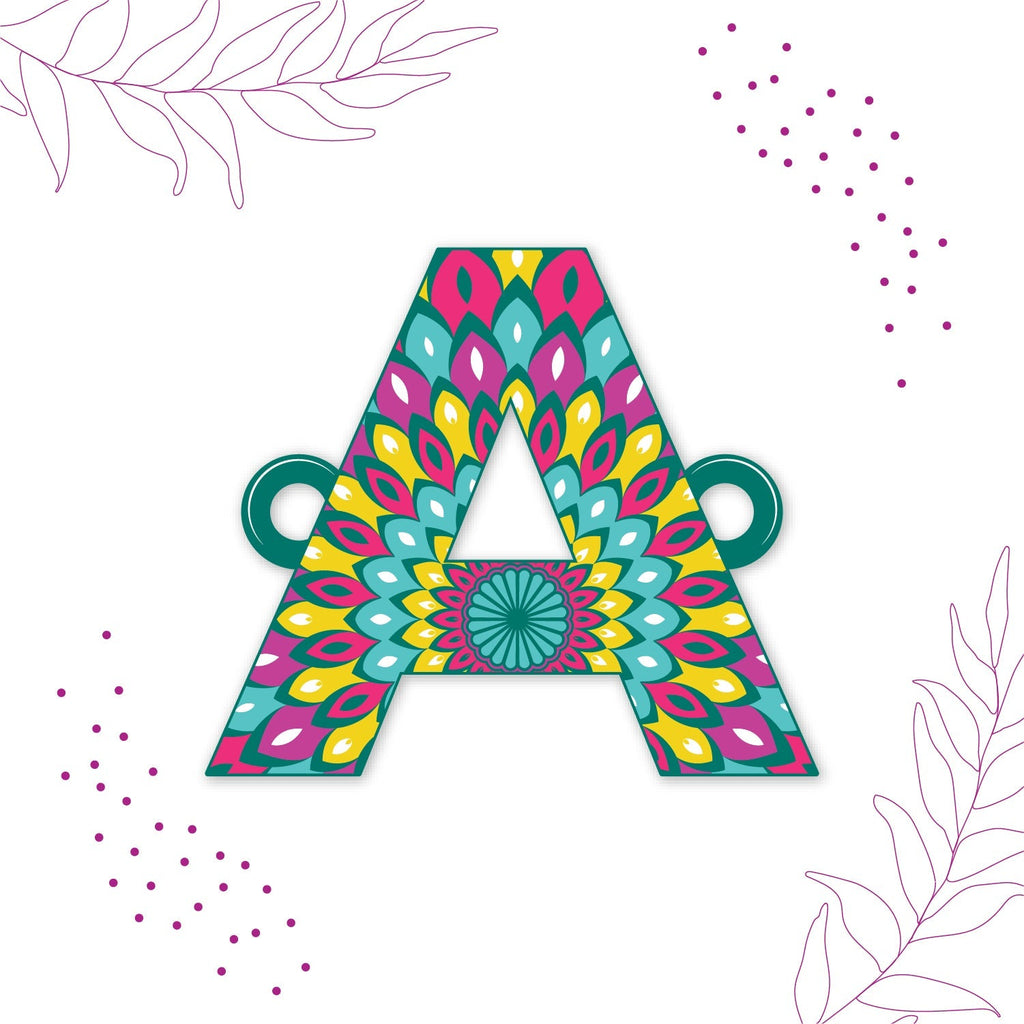 Indianvibez Alphabet A Wooden Rakhi - Kids Rakhi | Grocsy