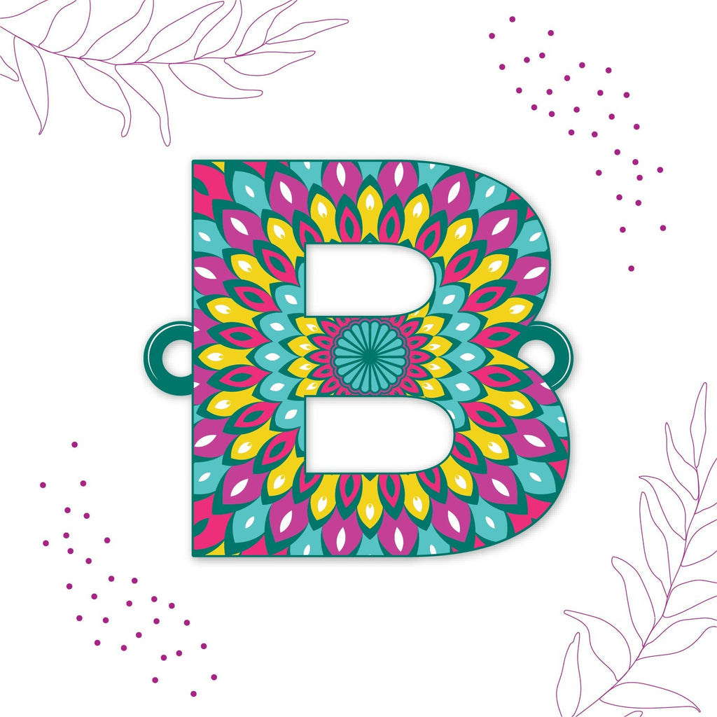 Indianvibez Alphabet B Wooden Rakhi - Kids Rakhi | Grocsy