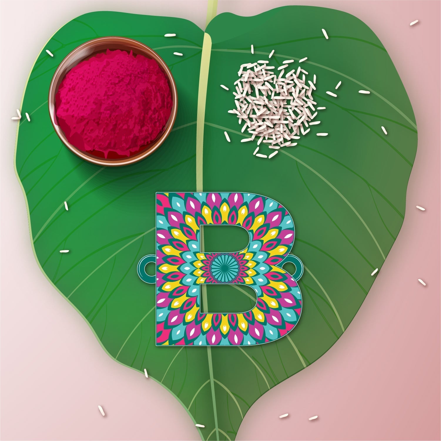 Indianvibez Alphabet B Wooden Rakhi - Kids Rakhi | Grocsy