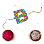 Indianvibez Alphabet B Wooden Rakhi - Kids Rakhi | Grocsy