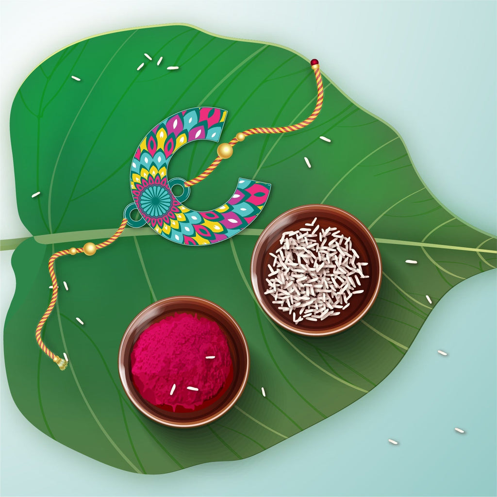 Indianvibez Alphabet C Wooden Rakhi - Kids Rakhi | Grocsy