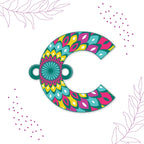 Indianvibez Alphabet C Wooden Rakhi - Kids Rakhi | Grocsy