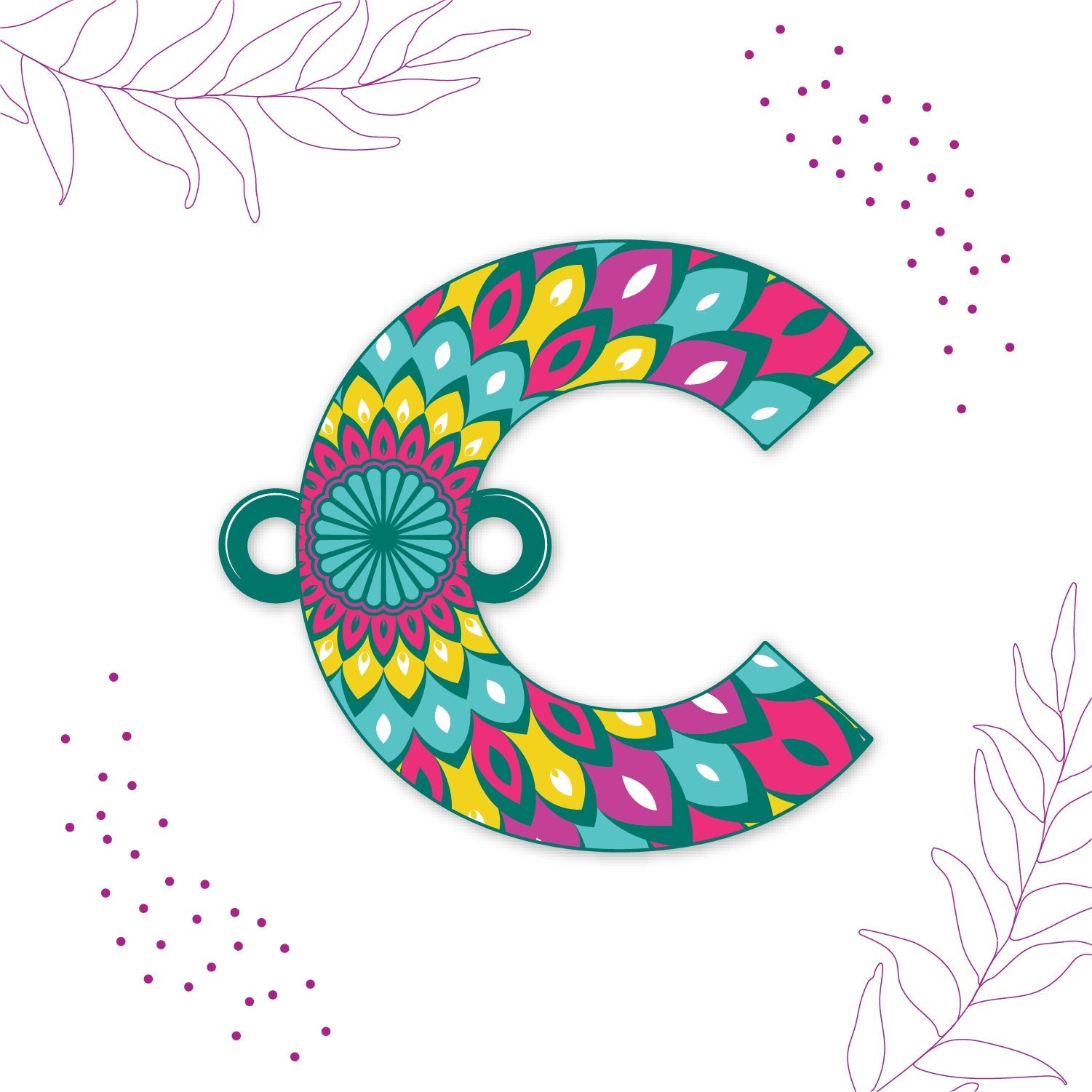 Indianvibez Alphabet C Wooden Rakhi - Kids Rakhi | Grocsy
