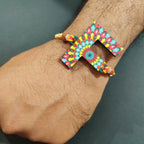 Indianvibez Alphabet F Wooden Rakhi - Kids Rakhi | Grocsy
