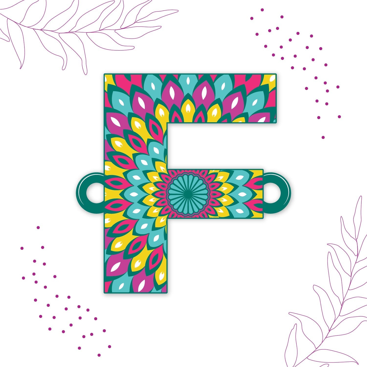 Indianvibez Alphabet F Wooden Rakhi - Kids Rakhi | Grocsy
