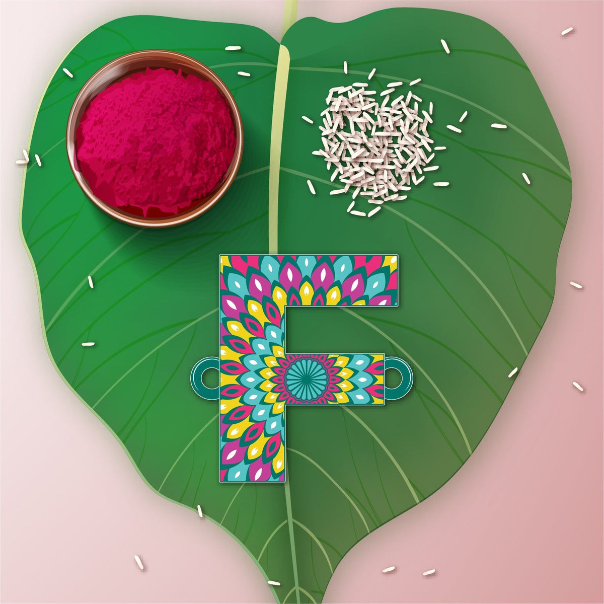 Indianvibez Alphabet F Wooden Rakhi - Kids Rakhi | Grocsy