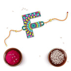 Indianvibez Alphabet F Wooden Rakhi - Kids Rakhi | Grocsy