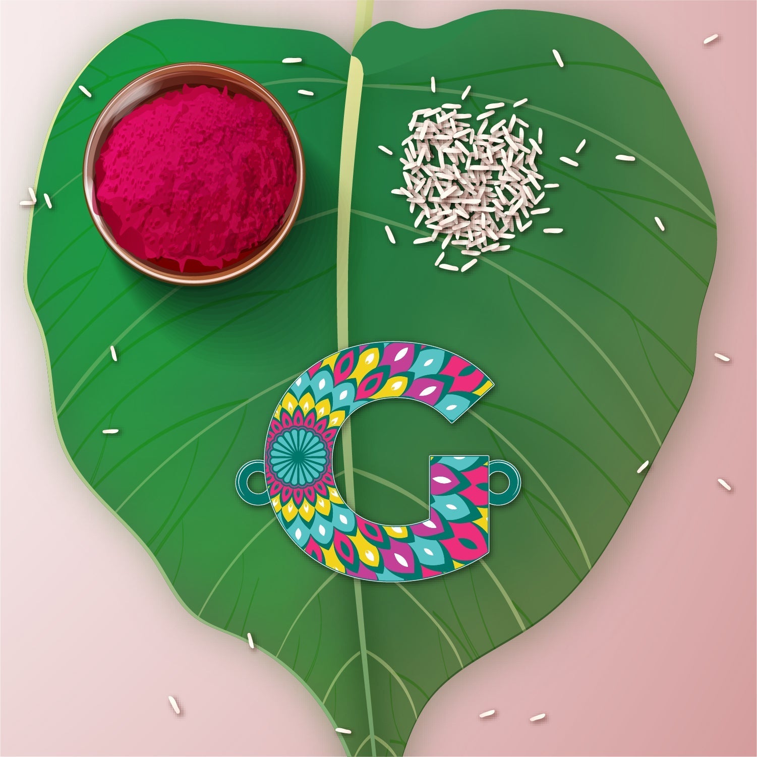 Indianvibez Alphabet G Wooden Rakhi - Kids Rakhi | Grocsy
