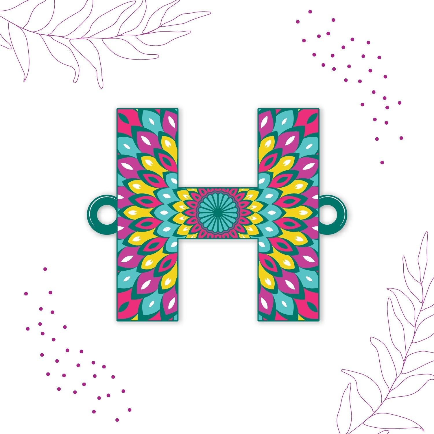 Indianvibez Alphabet H Wooden Rakhi - Kids Rakhi | Grocsy