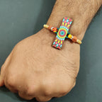 Indianvibez Alphabet J Wooden Rakhi - Kids Rakhi | Grocsy