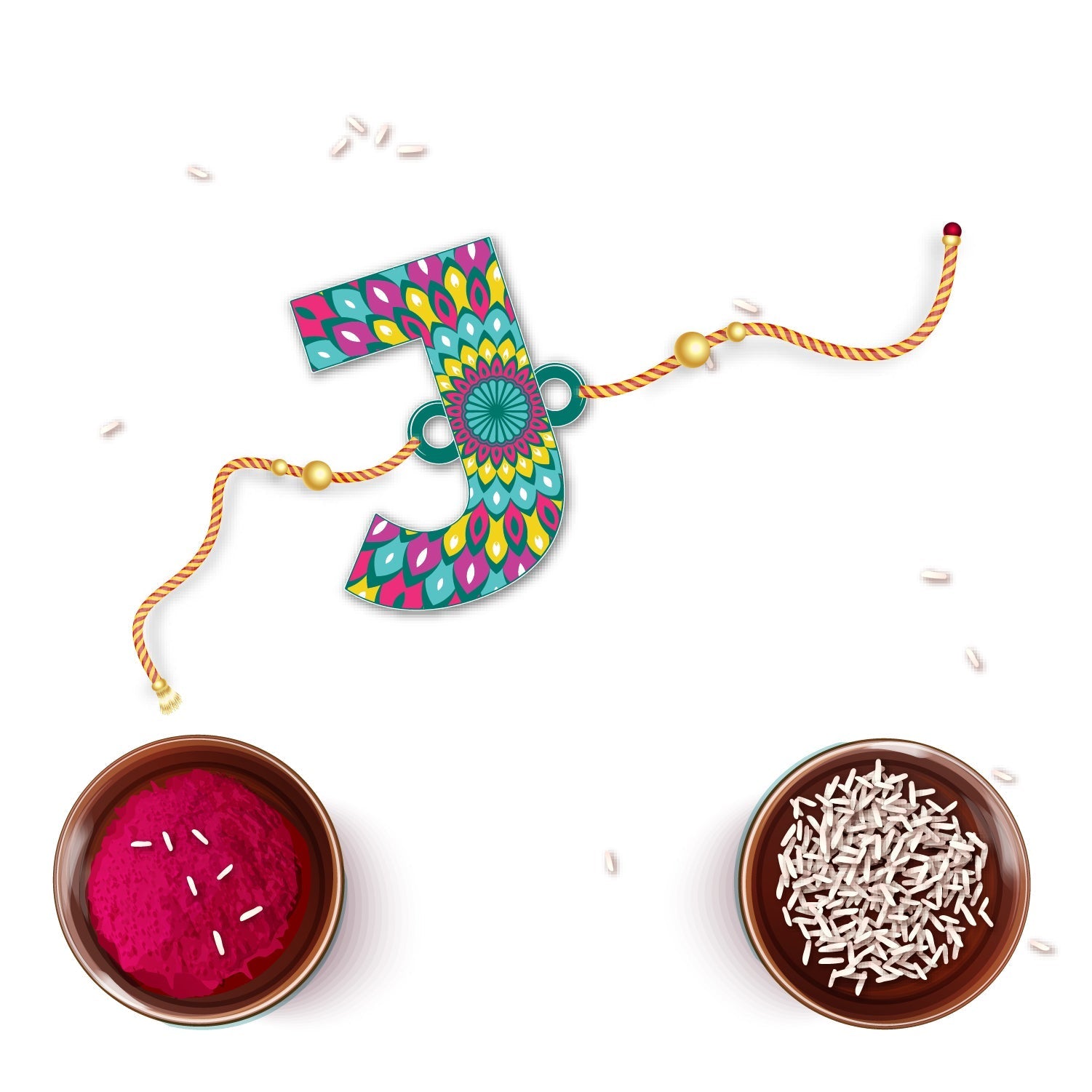 Indianvibez Alphabet J Wooden Rakhi - Kids Rakhi | Grocsy
