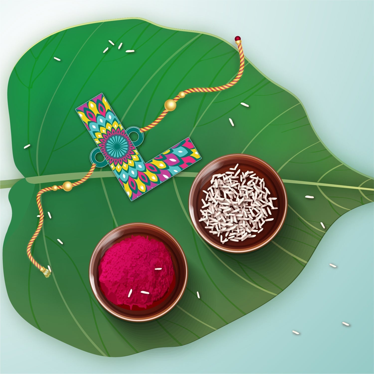 Indianvibez Alphabet L Wooden Rakhi - Kids Rakhi | Grocsy