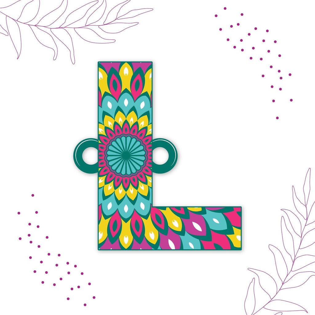 Indianvibez Alphabet L Wooden Rakhi - Kids Rakhi | Grocsy