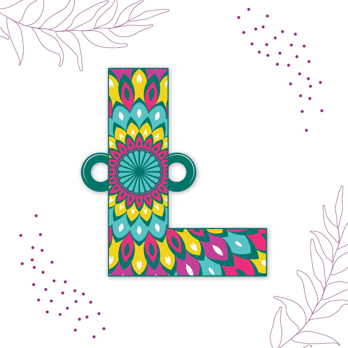 Indianvibez Alphabet L Wooden Rakhi - Kids Rakhi | Grocsy
