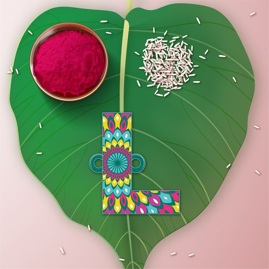Indianvibez Alphabet L Wooden Rakhi - Kids Rakhi | Grocsy