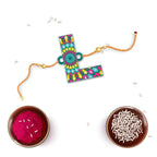Indianvibez Alphabet L Wooden Rakhi - Kids Rakhi | Grocsy