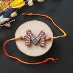 Indianvibez Alphabet M Wooden Rakhi - Kids Rakhi | Grocsy
