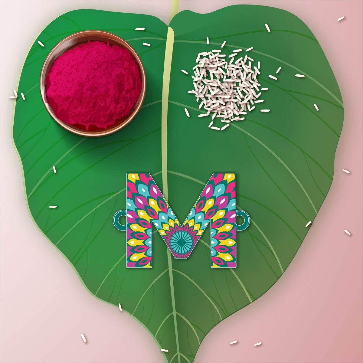 Indianvibez Alphabet M Wooden Rakhi - Kids Rakhi | Grocsy