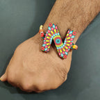 Indianvibez Alphabet N Wooden Rakhi - Kids Rakhi | Grocsy