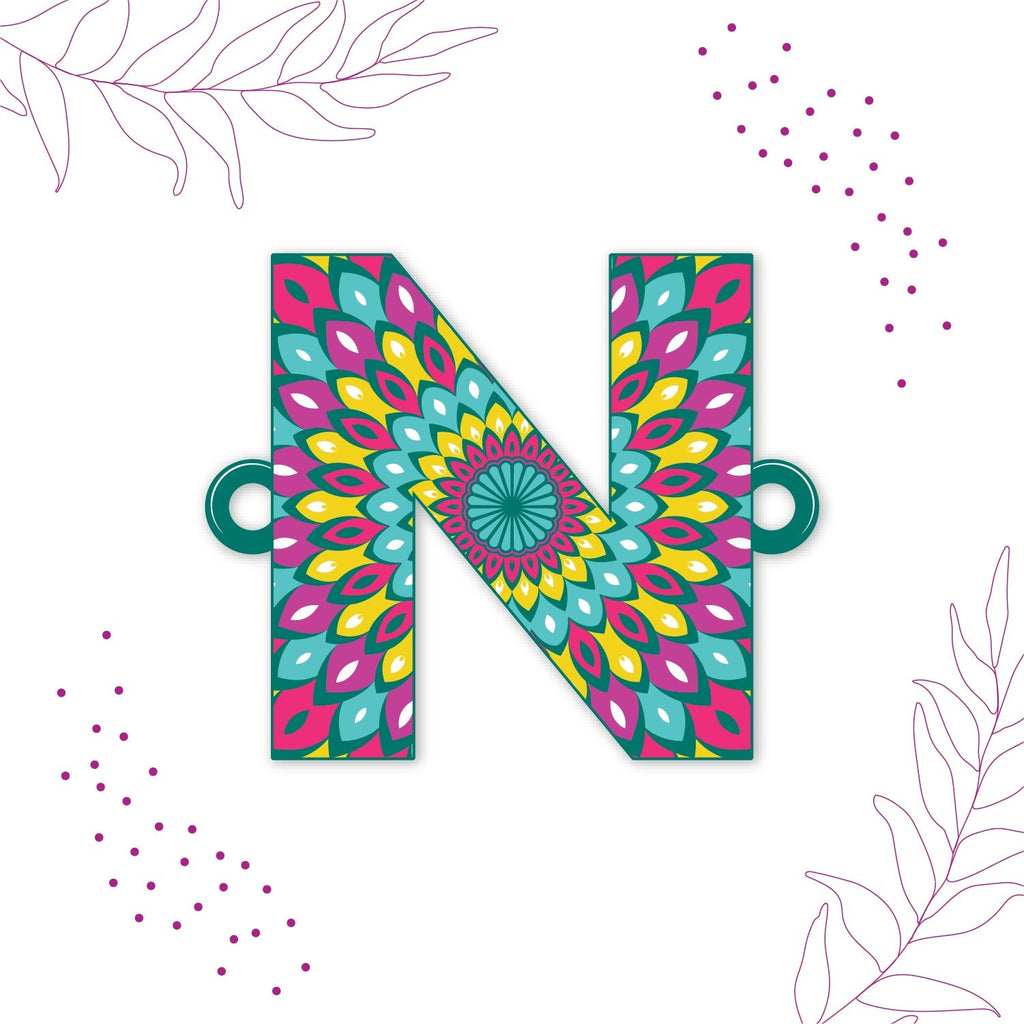 Indianvibez Alphabet N Wooden Rakhi - Kids Rakhi | Grocsy