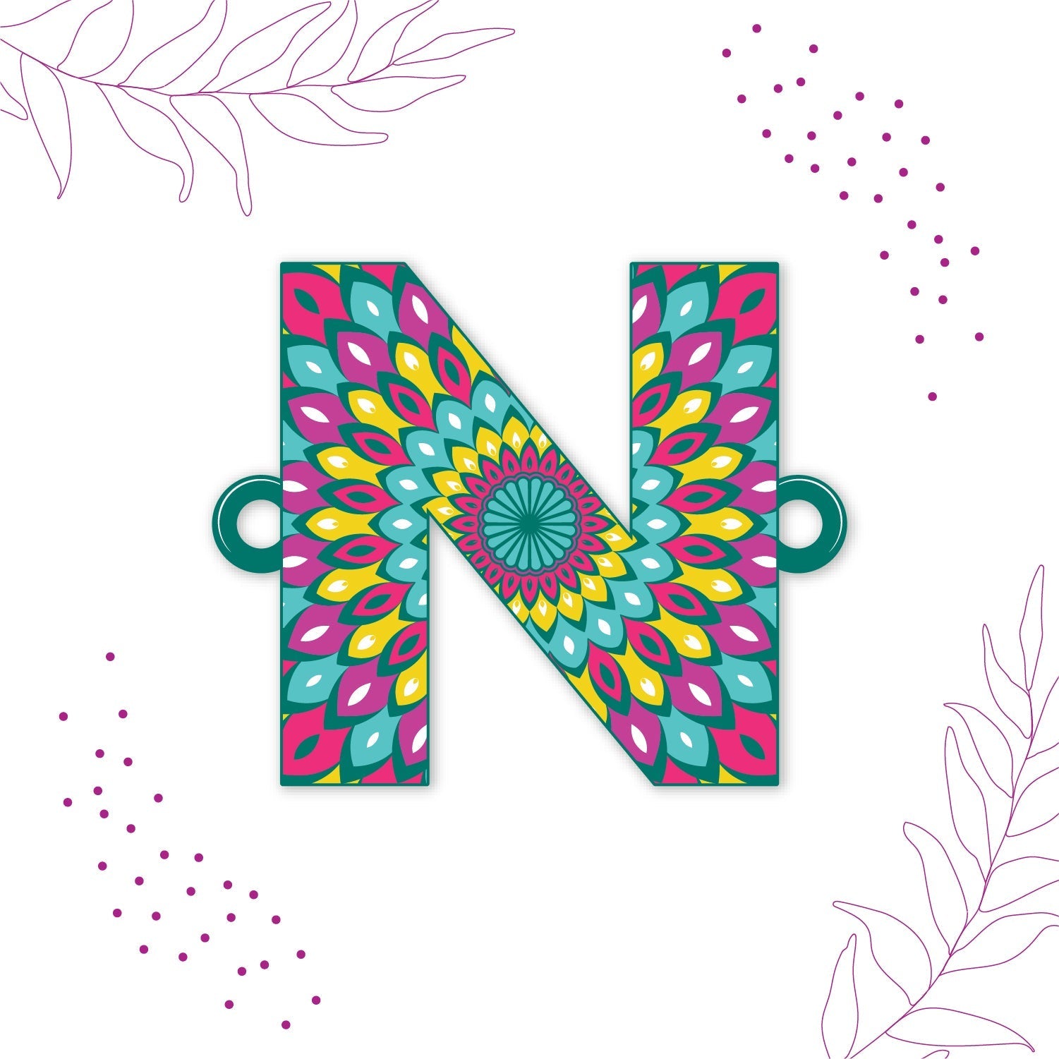 Indianvibez Alphabet N Wooden Rakhi - Kids Rakhi | Grocsy