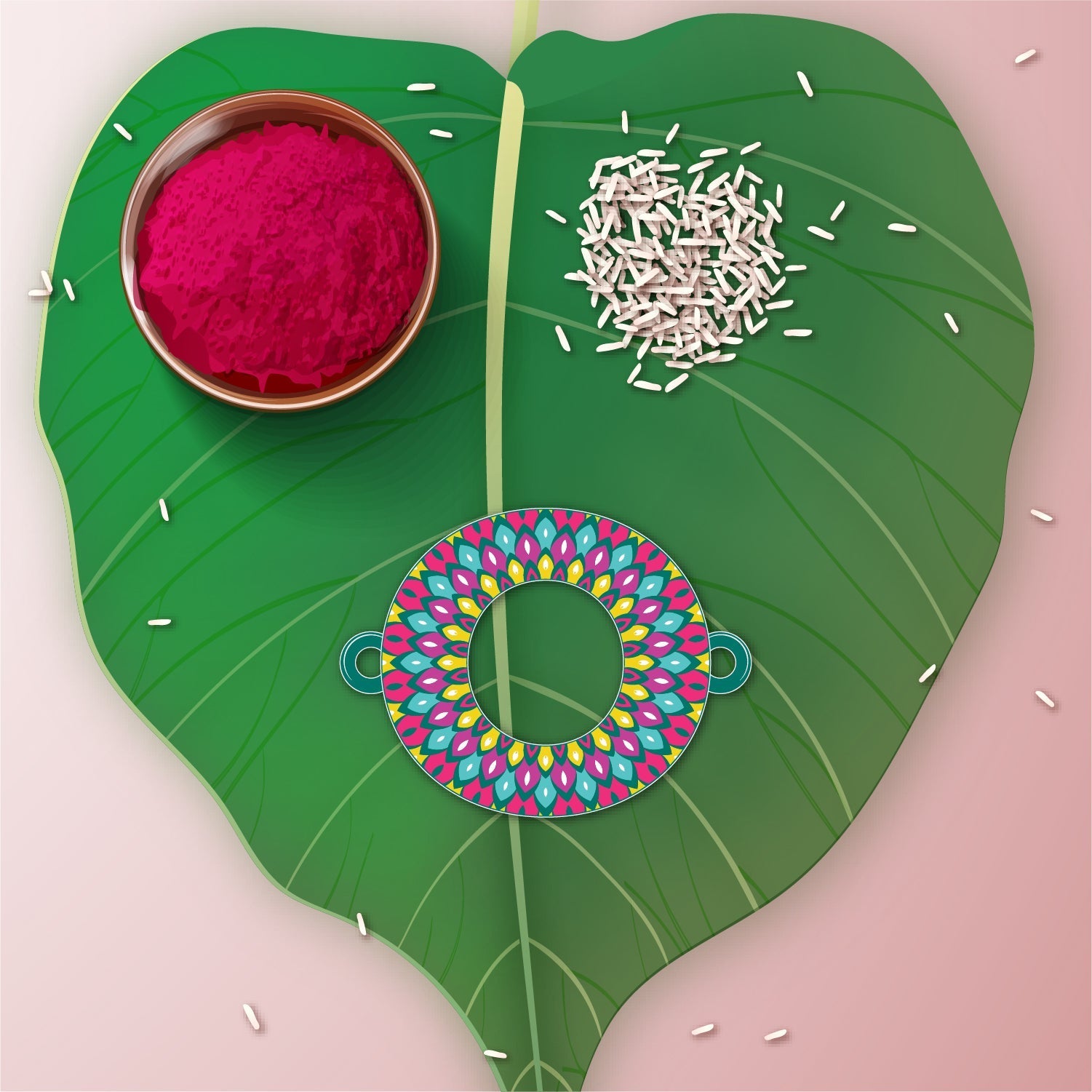 Indianvibez Alphabet O Wooden Rakhi - Kids Rakhi | Grocsy