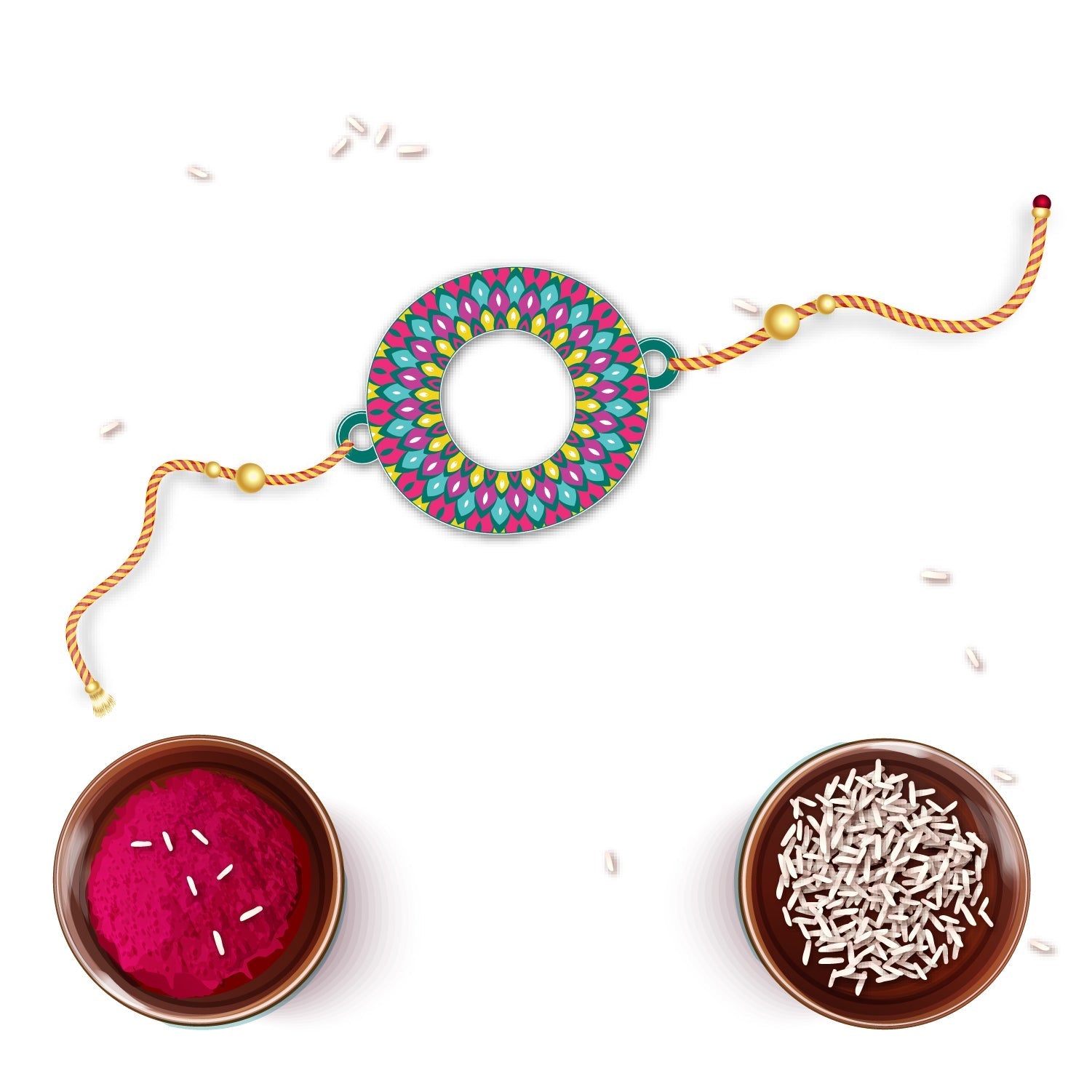 Indianvibez Alphabet O Wooden Rakhi - Kids Rakhi | Grocsy