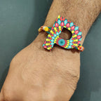 Indianvibez Alphabet P Wooden Rakhi - Kids Rakhi | Grocsy