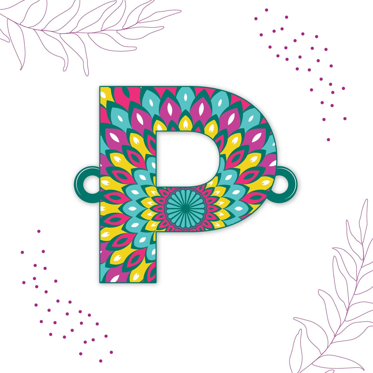 Indianvibez Alphabet P Wooden Rakhi - Kids Rakhi | Grocsy