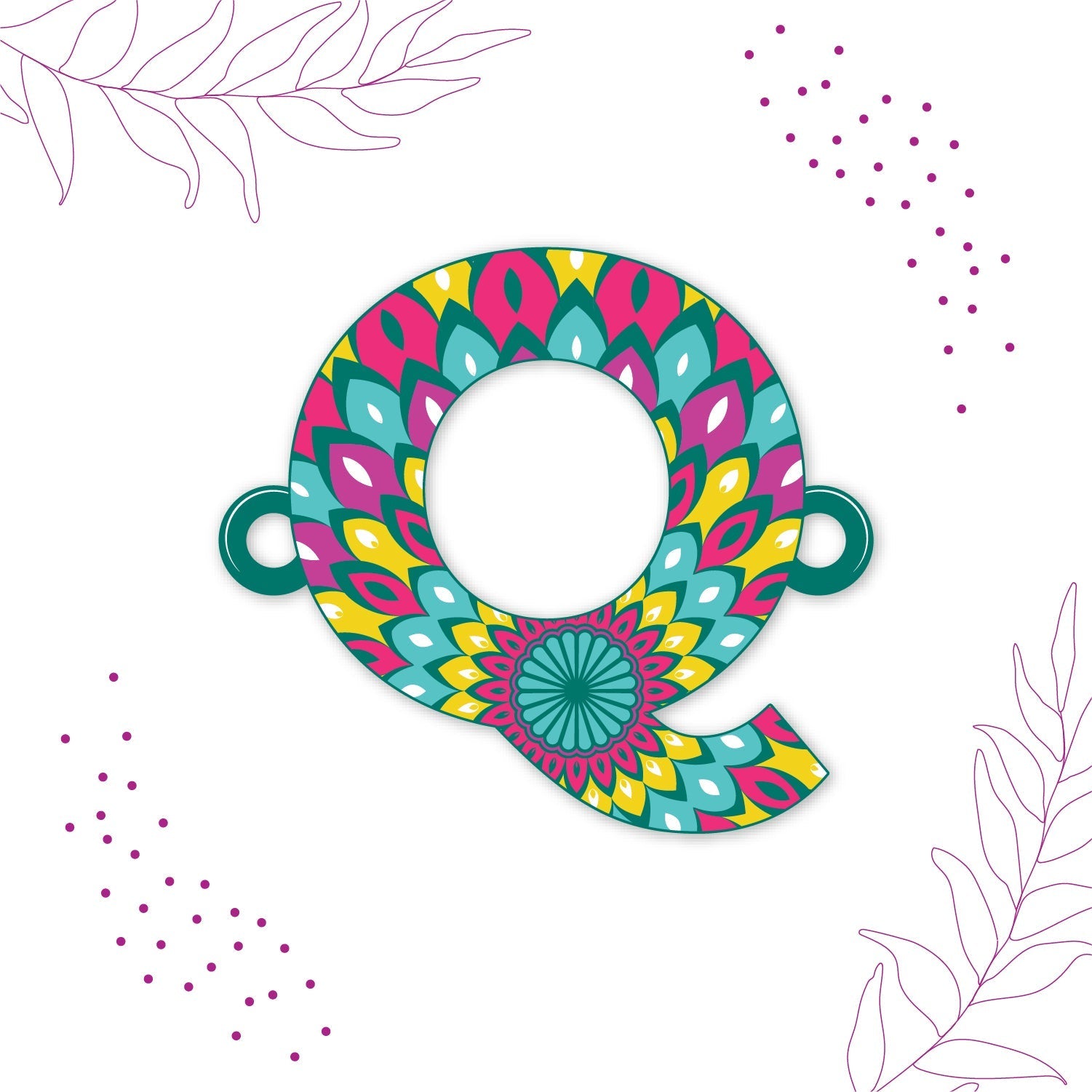 Indianvibez Alphabet Q Wooden Rakhi - Kids Rakhi | Grocsy