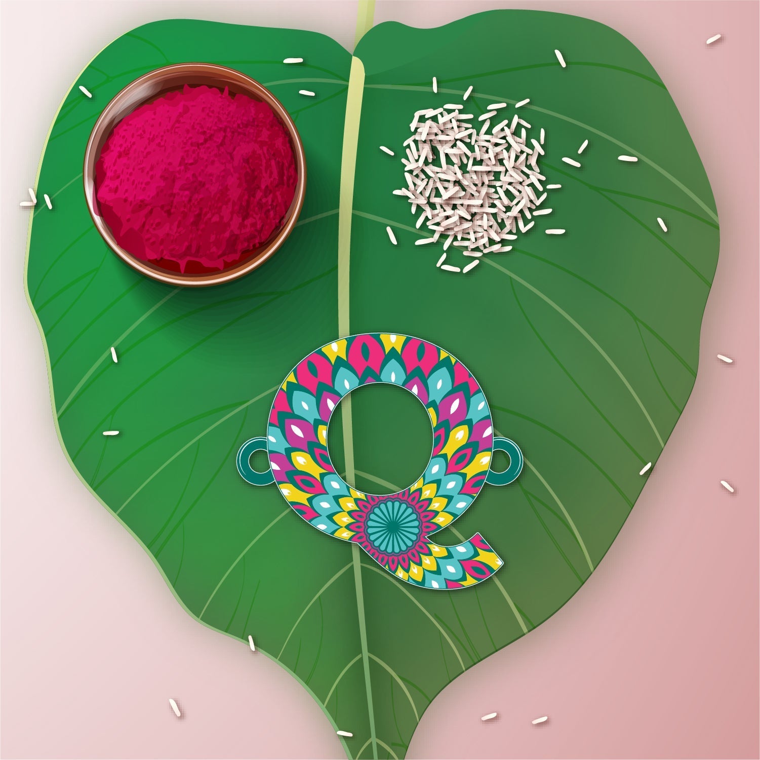 Indianvibez Alphabet Q Wooden Rakhi - Kids Rakhi | Grocsy