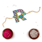 Indianvibez Alphabet R Wooden Rakhi - Kids Rakhi | Grocsy