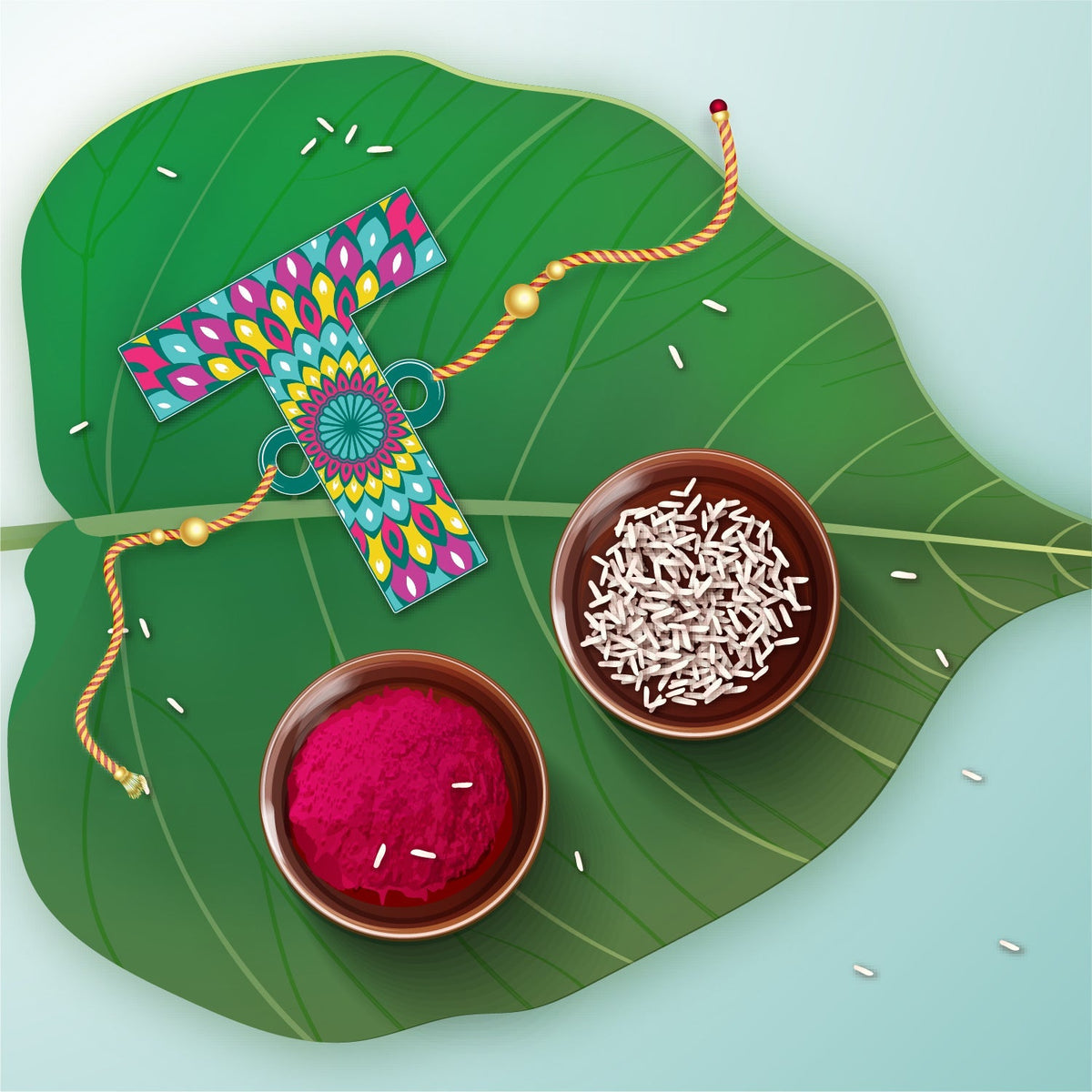 Indianvibez Alphabet T Wooden Rakhi - Kids Rakhi | Grocsy