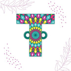 Indianvibez Alphabet T Wooden Rakhi - Kids Rakhi | Grocsy