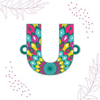 Indianvibez Alphabet U Wooden Rakhi - Kids Rakhi | Grocsy