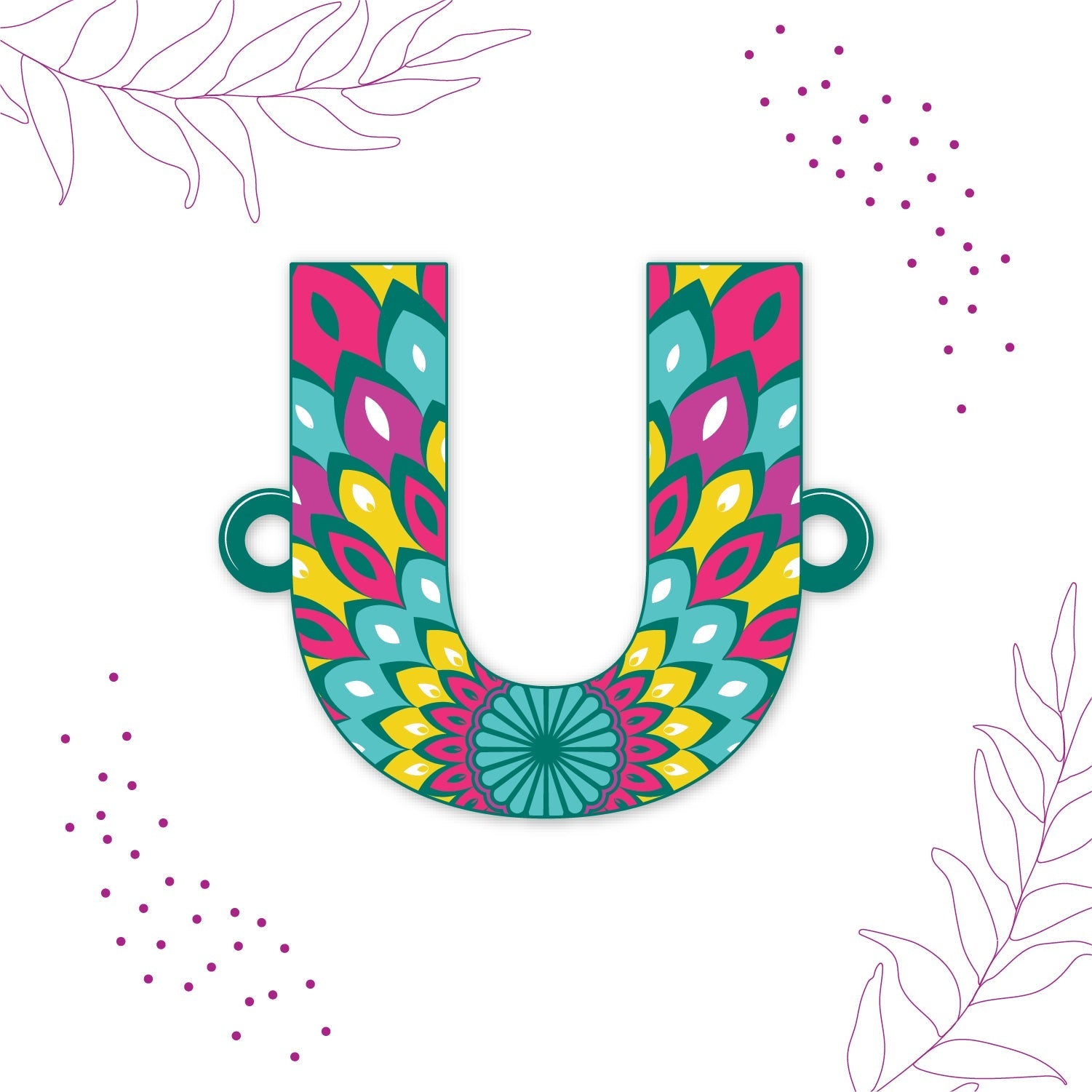 Indianvibez Alphabet U Wooden Rakhi - Kids Rakhi | Grocsy