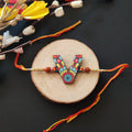 Indianvibez Alphabet V Wooden Rakhi - Kids Rakhi | Grocsy