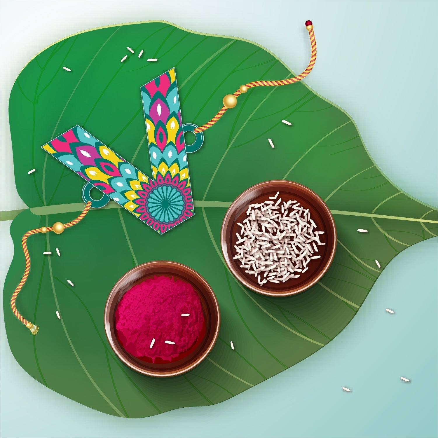Indianvibez Alphabet V Wooden Rakhi - Kids Rakhi | Grocsy
