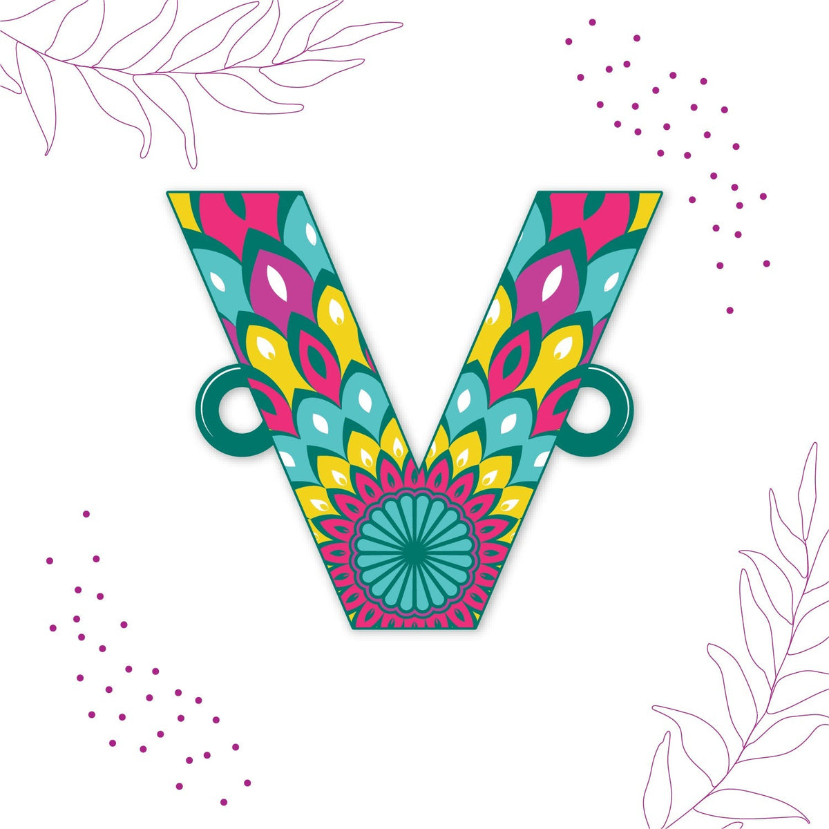 Indianvibez Alphabet V Wooden Rakhi - Kids Rakhi | Grocsy