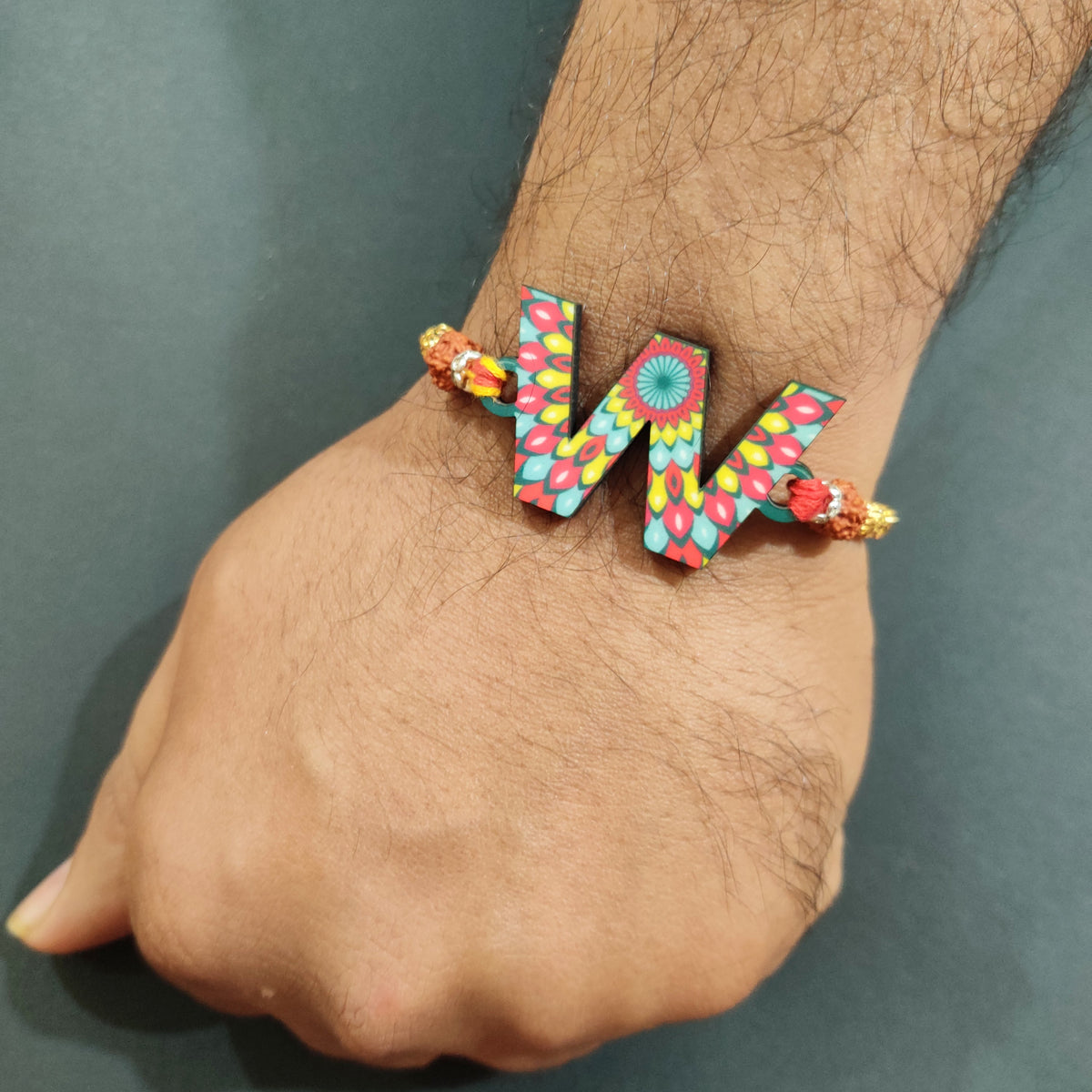 Indianvibez Alphabet X Wooden Rakhi - Kids Rakhi | Grocsy