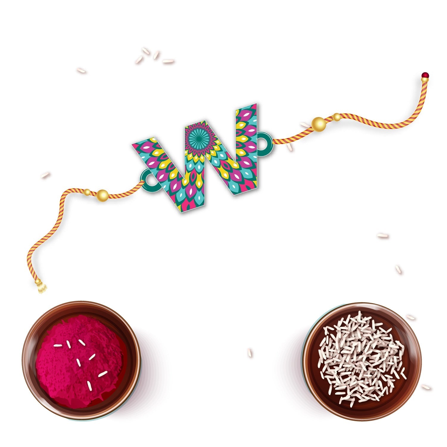Indianvibez Alphabet X Wooden Rakhi - Kids Rakhi | Grocsy